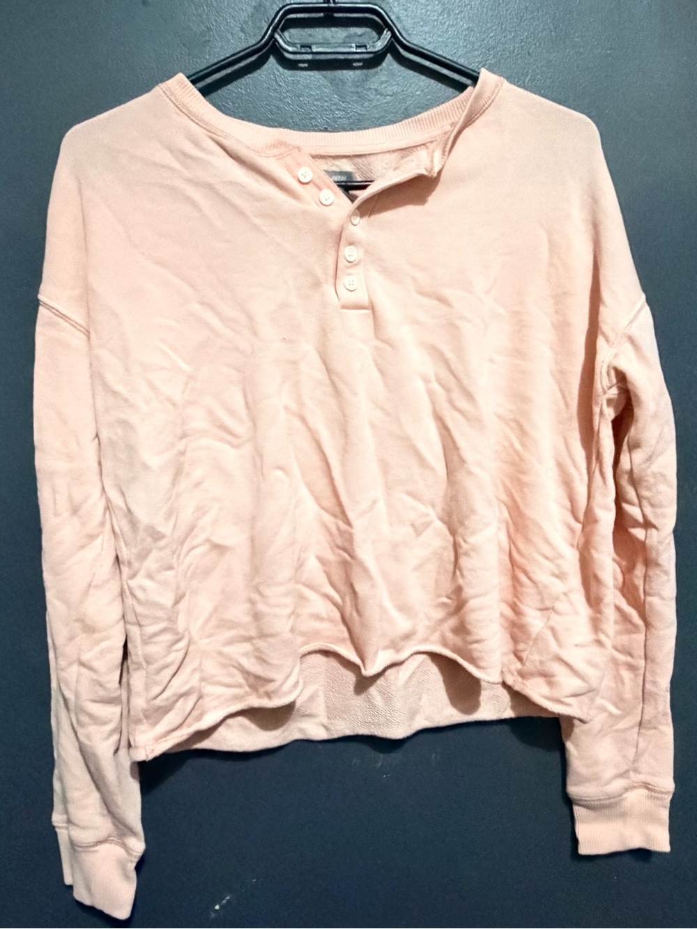 Aerie sweater light pink oversized quarter button